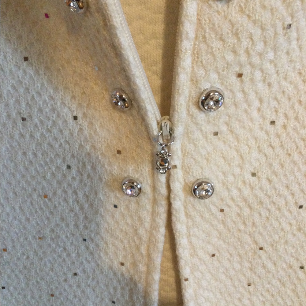 Vintage St. John Sport by Marie Gray Ivory Embellished Blazer - Picture 3 of 10